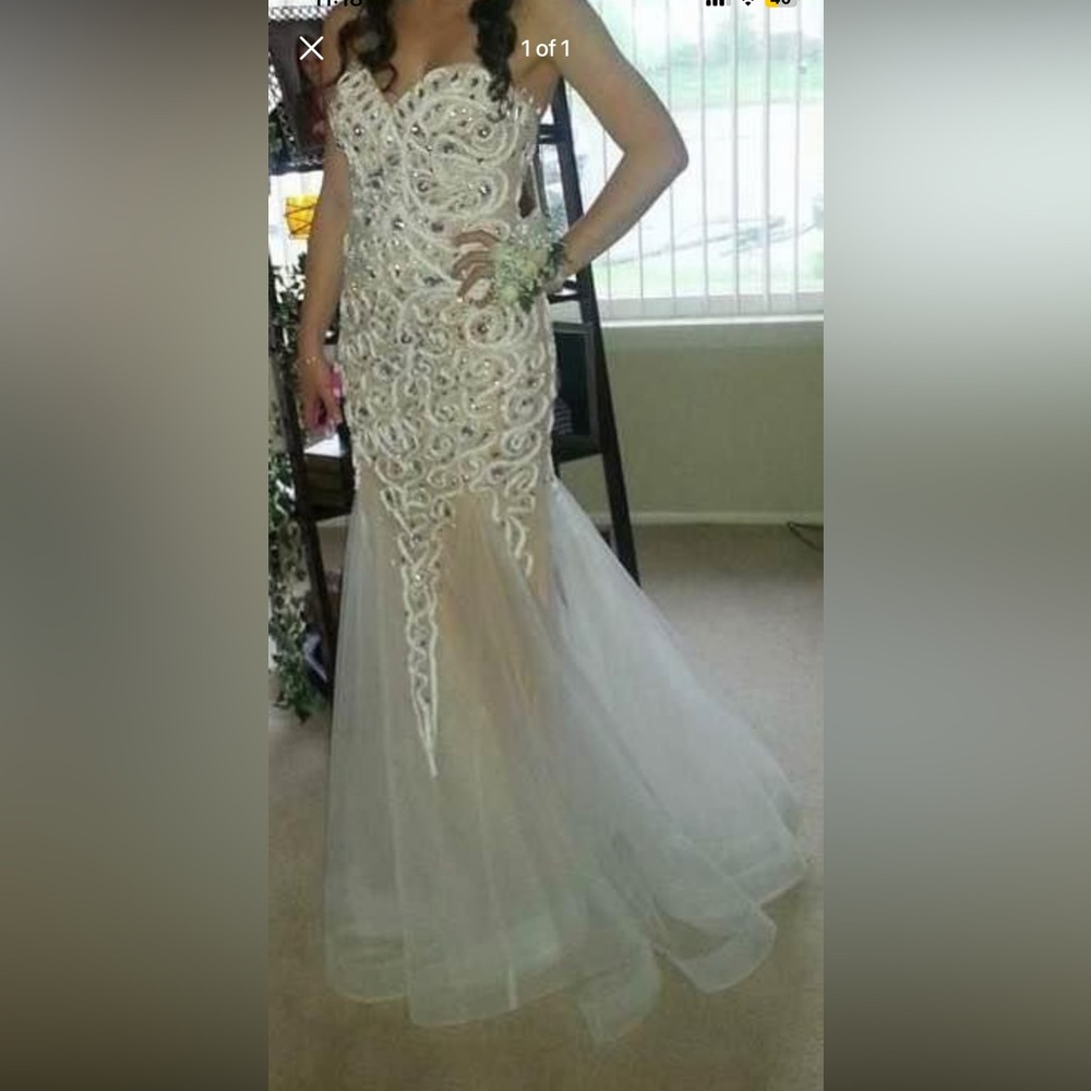 Jovani white prom dress